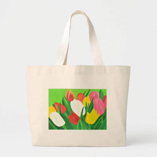 Tulips2 Large Tote Bag (Front)