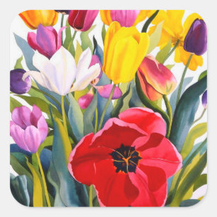 Tulips 2007 square sticker