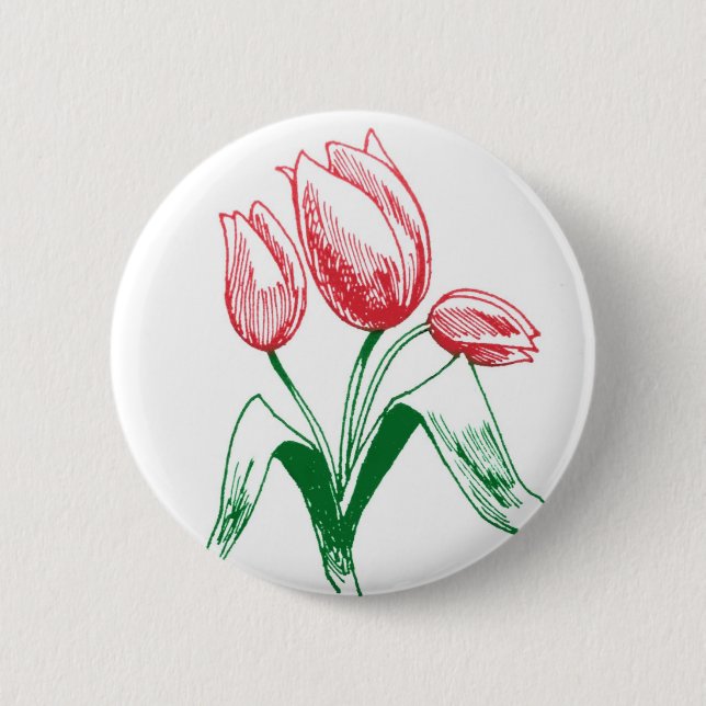 Tulips 6 Cm Round Badge (Front)