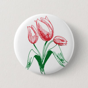 Tulips 6 Cm Round Badge