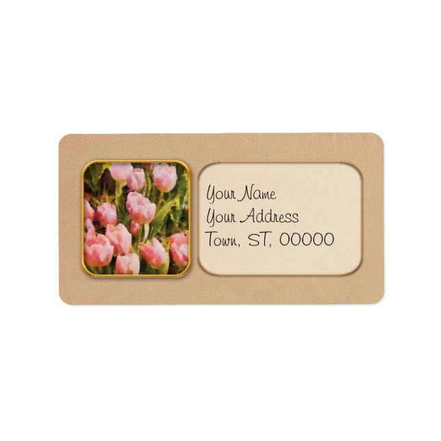 Tulips - A field of pink Label (Front)