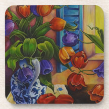 Tulips and Apples Coaster Set of 6