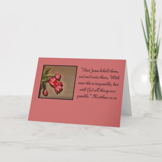 tulips and bible quote card (Front)