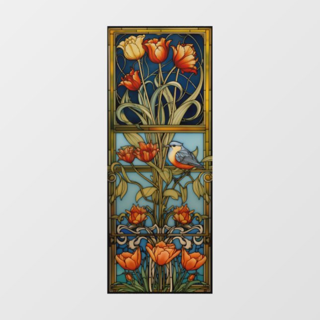 Tulips and Birds Sun Catcher Window Cling (Sheet)