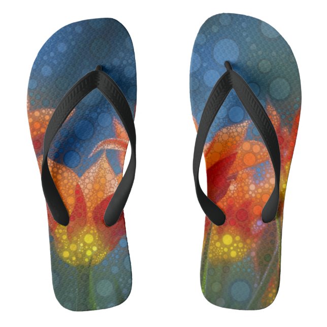 Tulips And Blue Sky Flip Flops (Footbed)