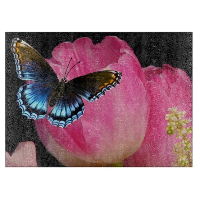 Tulips and Butterfly Cutting Board (Front)