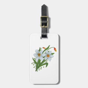 Tulips and Daffodils Flowers Luggage Tag