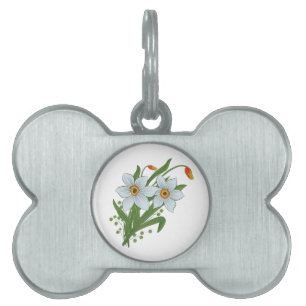Tulips and Daffodils Flowers Pet Tag