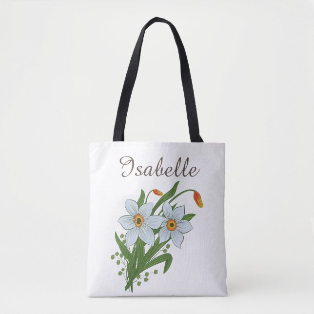 Tulips and Daffodils Flowers Tote Bag (Front)