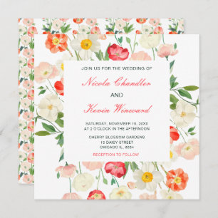 Tulips and Daffodils Spring Wedding Invitation