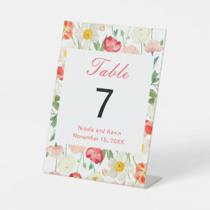 Tulips and Daffodils Spring Wedding Pedestal Sign