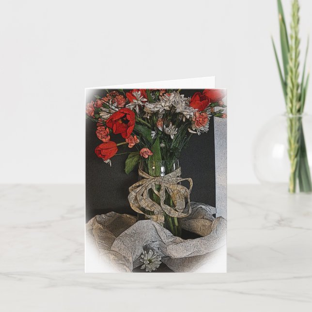 Tulips and Daisies Card (Front)