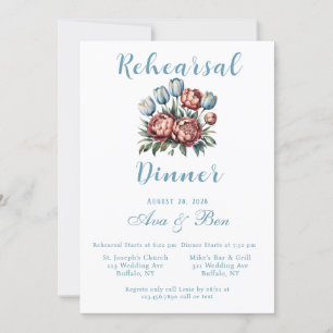 Tulips and Peonies Rehearsal Dinner Invitation
