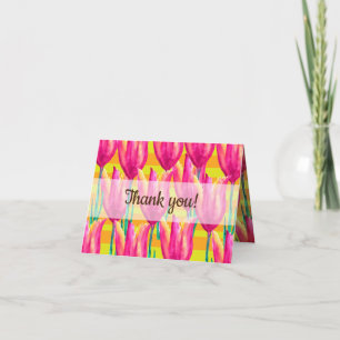 Tulips and Stripes Thank you  card