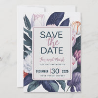 Tulips and water lilies Save the date Invitation