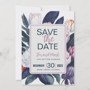 Tulips and water lilies Save the date Invitation