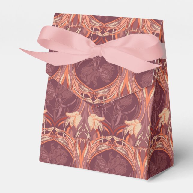 Tulips Art Nouveau Victorian Scarf Favour Box (Front Side)