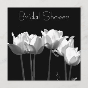 Tulips, B&W Bridal Shower Invitations