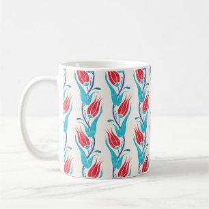 Tulips background. Traditional turkish motif. seam Coffee Mug