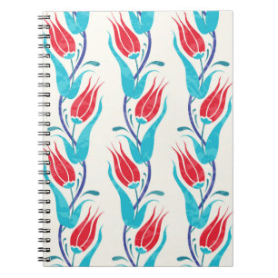 Tulips background. Traditional turkish motif. seam Notebook