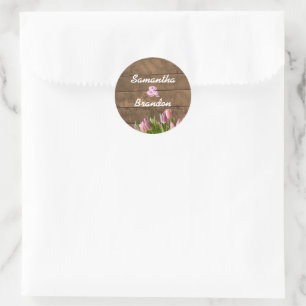 Tulips & Barnwood Pastel Personalised Stickers