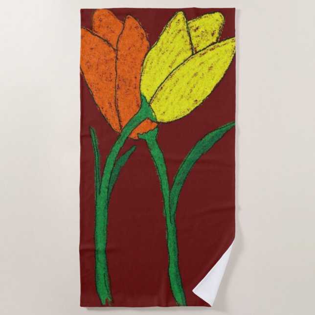 Tulips Beach Towel (Front)