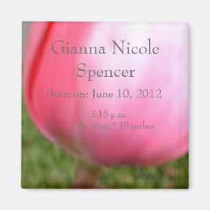 Tulips- Birth Announcement Magnet
