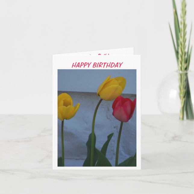 Tulips & Birthday Cake Card (Front)