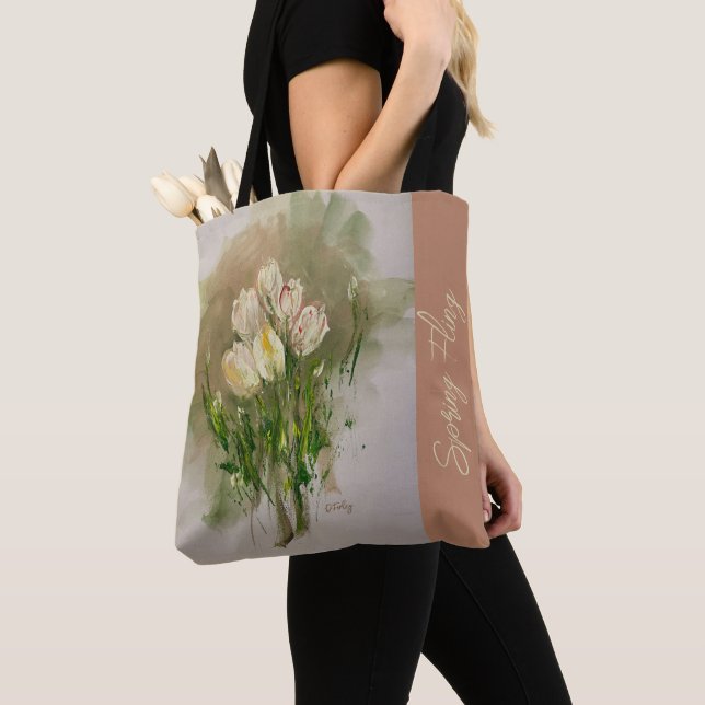 Tulips Blush Tote Bag (Close Up)