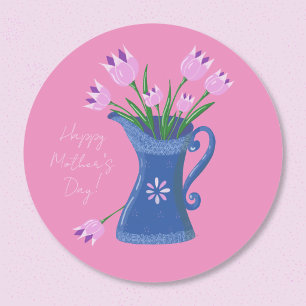 Tulips Bouquet Mother's Day Pink Sticker
