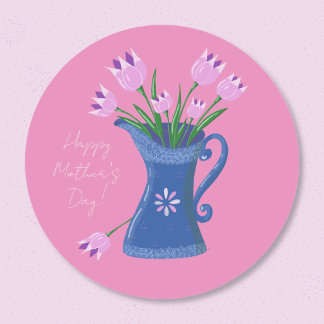 Tulips Bouquet Mother's Day Pink Sticker