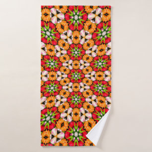 Tulips Bouquet Pattern Bath Towel