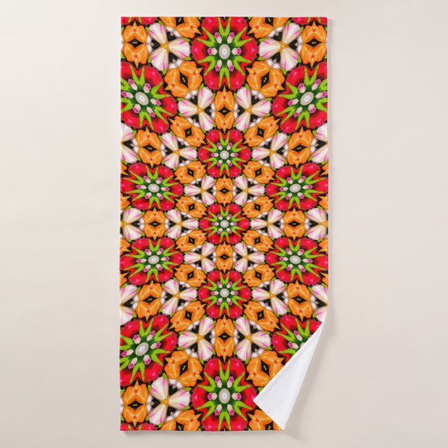 Tulips Bouquet Pattern Bath Towel (Bath Towel)