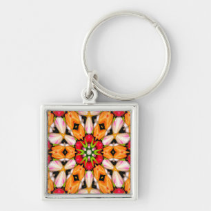 Tulips Bouquet Pattern Key Ring