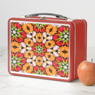 Tulips Bouquet Pattern Metal Lunch Box