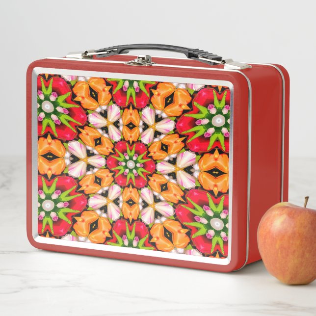 Tulips Bouquet Pattern Metal Lunch Box (In Situ)