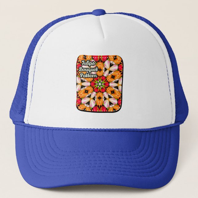 Tulips Bouquet Pattern Trucker Hat (Front)