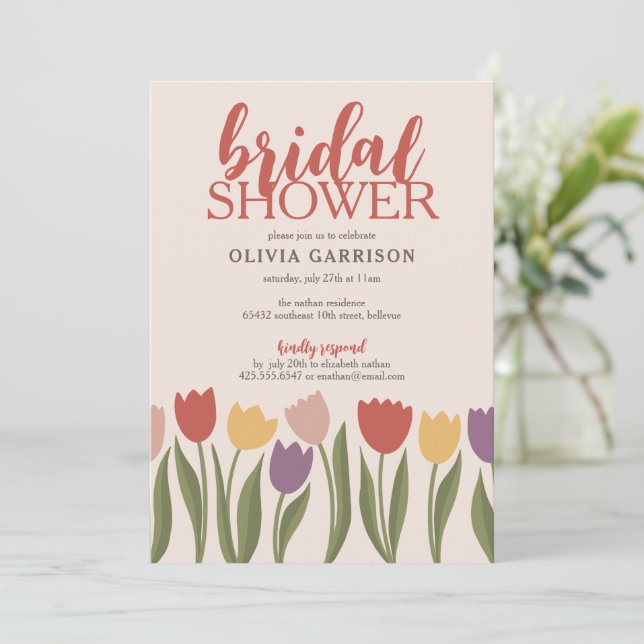 Tulips Bridal Shower Invitation (Standing Front)