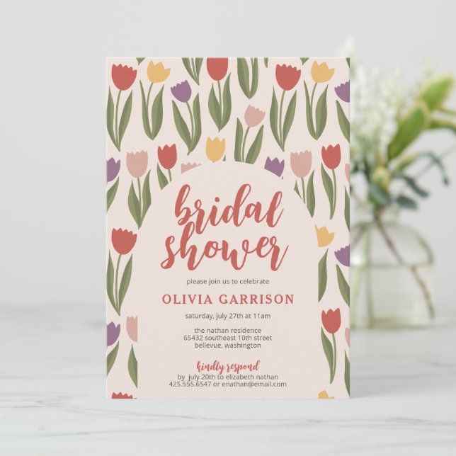 Tulips Bridal Shower Invitation (Standing Front)