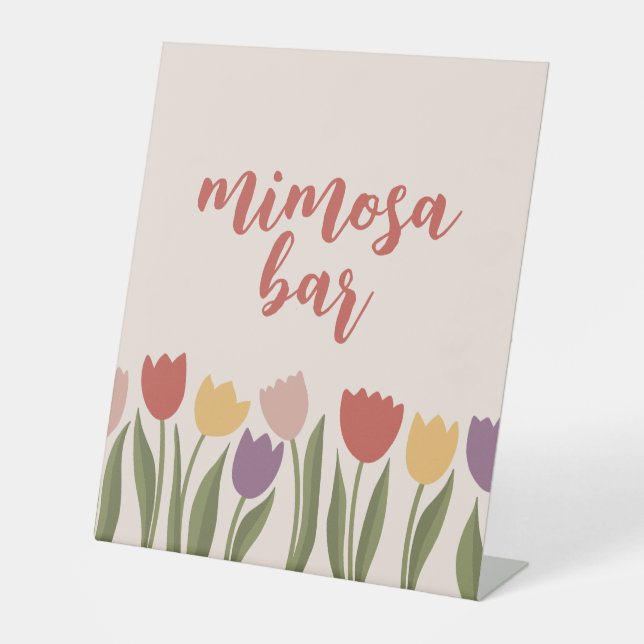 Tulips Bridal Shower Invitation Pedestal Sign (Front)