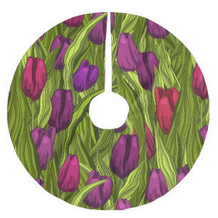 Tulips Brushed Polyester Tree Skirt