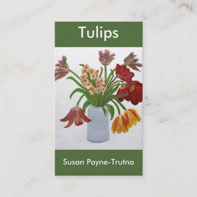 Tulips Business Card:Susan Payne-Trutna Business Card (Front)