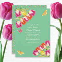 Tulips & Butterflies Green Bridal Brunch Party