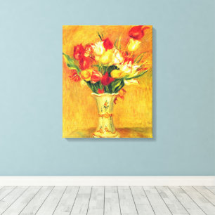 Tulips by Pierre Renoir, Vintage Impressionism Art Canvas Print