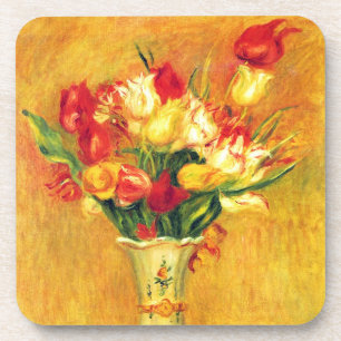 Tulips by Pierre Renoir, Vintage Impressionism Art Coaster