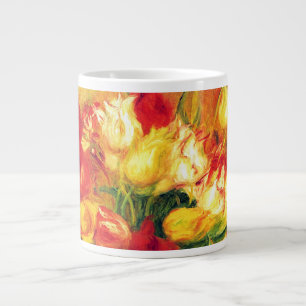 Tulips by Pierre Renoir, Vintage Impressionism Art Large Coffee Mug