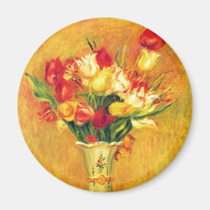 Tulips by Pierre Renoir, Vintage Impressionism Art Magnet
