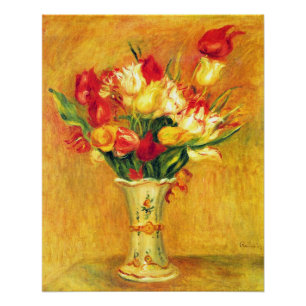 Tulips by Pierre Renoir, Vintage Impressionism Art Poster