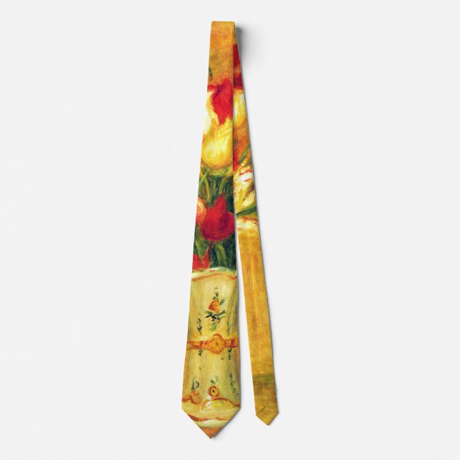 Tulips by Pierre Renoir, Vintage Impressionism Art Tie (Front)