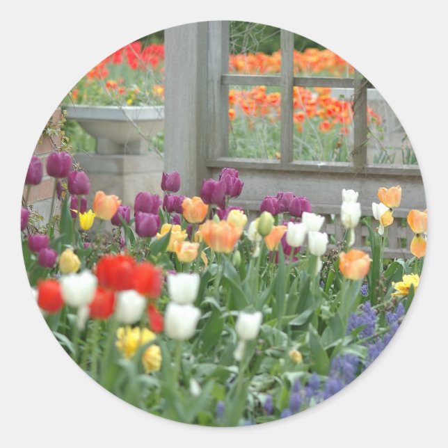 tulips classic round sticker (Front)